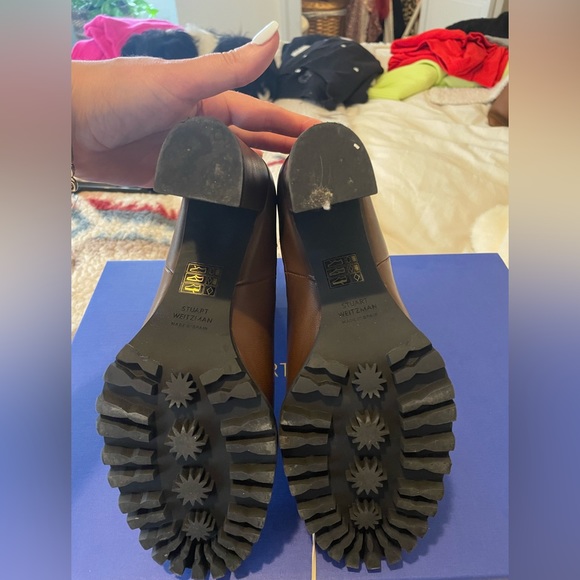 Stuart Weitzman Wenda Lug-Sole Leather Chelsea Boots - Picture 6 of 8